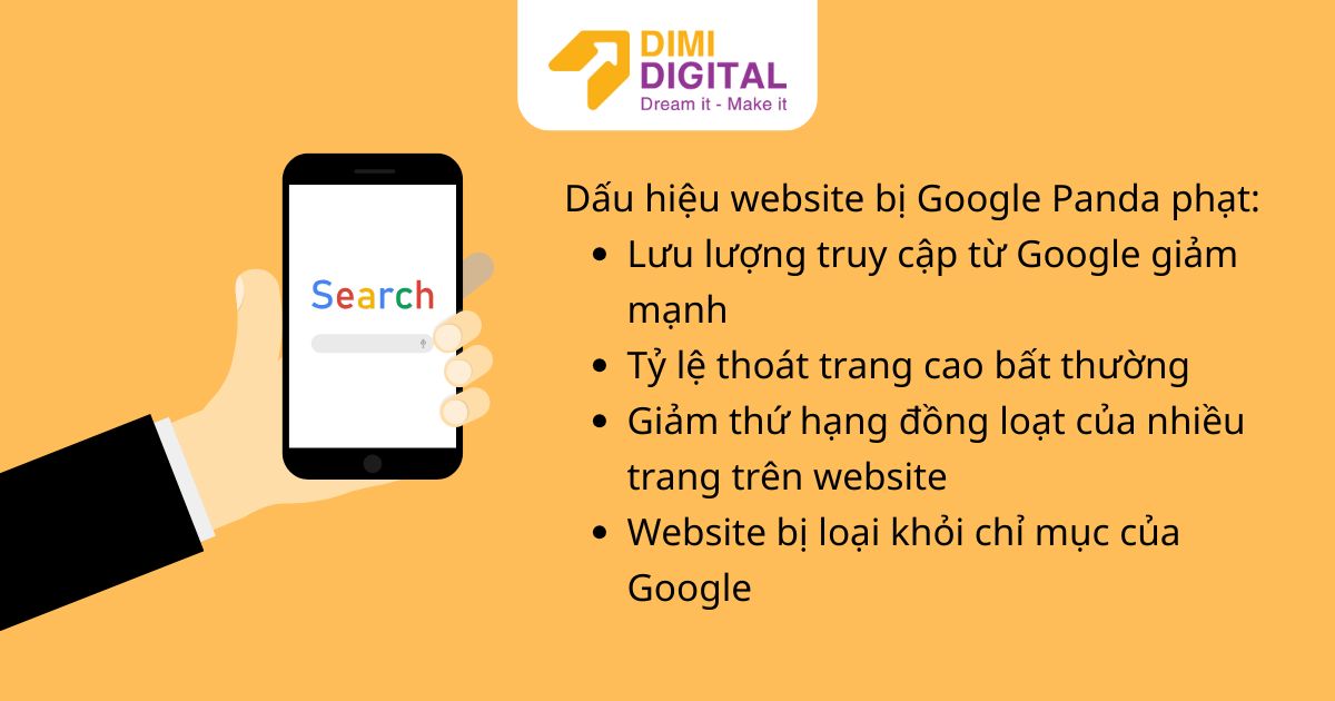 Dấu hiệu bị Google Panada phạt