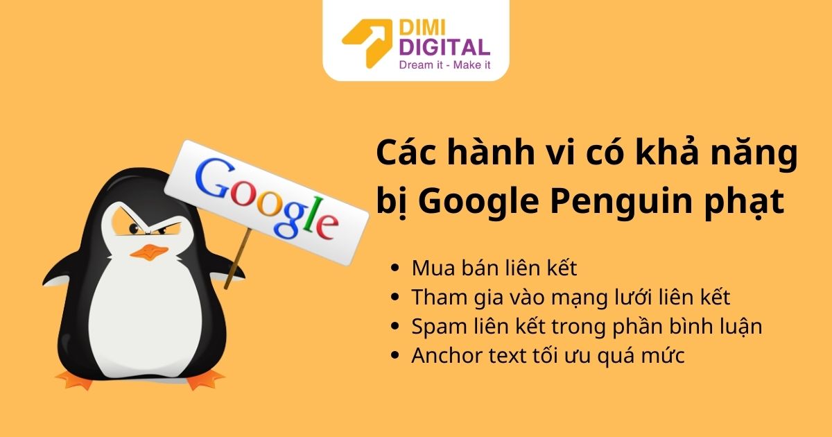 Hành vi bị Google Penguin phạt